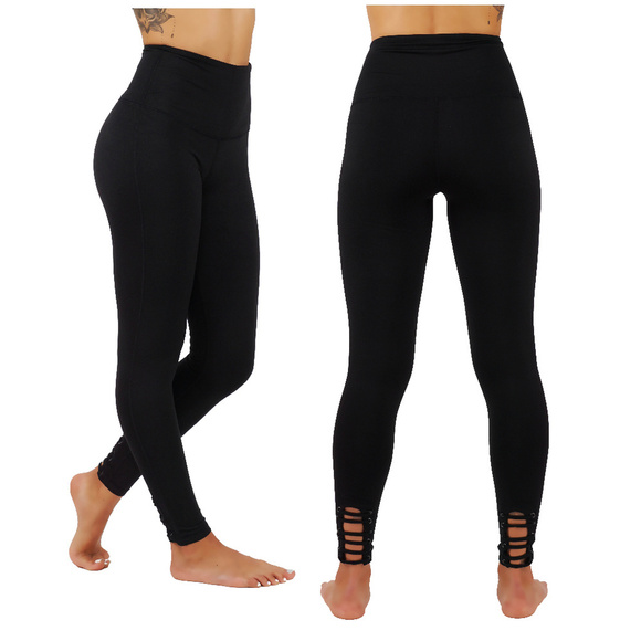 Mono B Pants - Yoga Cris Cros Back Leg Cutouts Full Length 1600